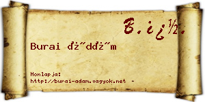 Burai Ádám névjegykártya
